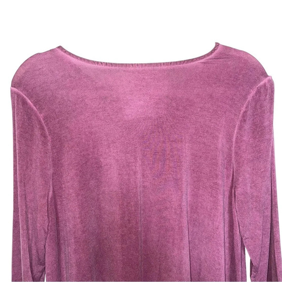 TORRID Super Soft Lace Yoke Sharkbite Hem Long Sleeve Top Blouse Purple 00 M/L - Picture 8 of 13